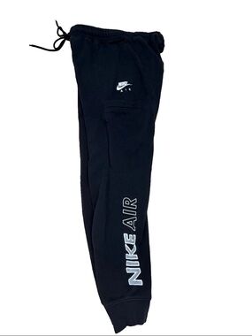Nike Air Jogger Sweatpants Size Small Black Graphic Logo